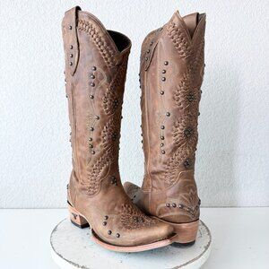 Lane COSSETTE Womens Cowboy Boots 9 Desert Clay Western Cowgirl Mid Calf Tall